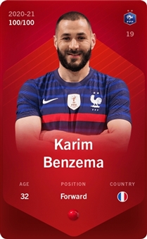2021 FFF Rare Karim Benzema Sorare NFT (#100/100)